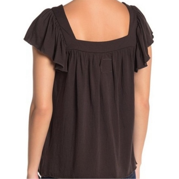 NWT, chaser, women’s flutter sleeve square neck top - Picture 2 of 3